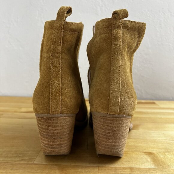 Jeffrey Campbell Boots Orwell Suede Ankle Booties Pull On Cut Out Size 7.5 - Picture 5 of 10